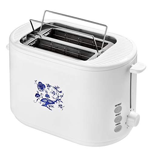 efbe-Schott SC TO 1080.1 ZWM 2-Scheiben Toaster mit blauem Zwiebelmuster-Dekor | Stopp-Taste, Auftau- und Aufknusperfunktion, 800, Weiß/Zwiebeldekor Cover