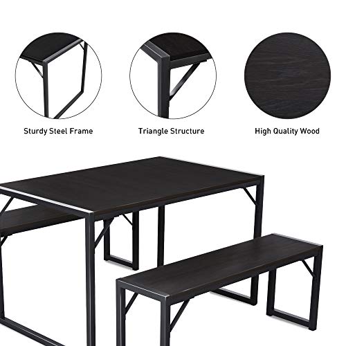 image for Amolife 3 Pcs Kitchen Dining Room Furniture, Metal Frame and MDF Board