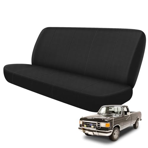 Kistrba Truck Seat Cover Compatible with 1969-1996 Ford F-Series Full Size Trucks Solid Bench Seat Without Headrests, Neoprene & Foam Padded Water Resistant