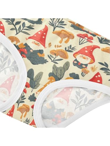 ZZKKO Autumn Gnomes and Mushrooms Girls Underwear Toddler Panties for Girls Comfort Brief Size 2T4