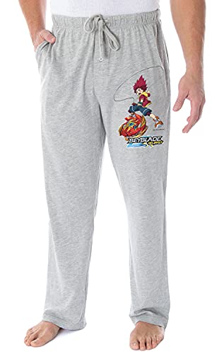 Beyblade Burst Rise Adulto Hyuga Asahi Personagem Loungewear Pijama Calças de Dormir, Cinza mesclado, P
