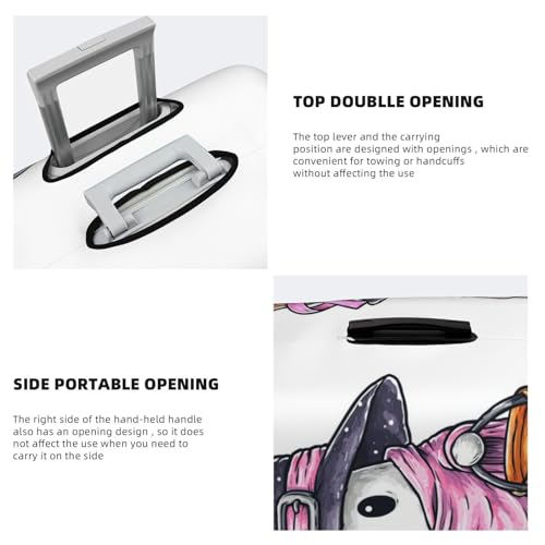 Cute Ghost Witch Holding A Bucket Elastic Travel Luggage Covers Dustproof Scratch-Resistant Suitcase Protector Fit 22-24 Inch3