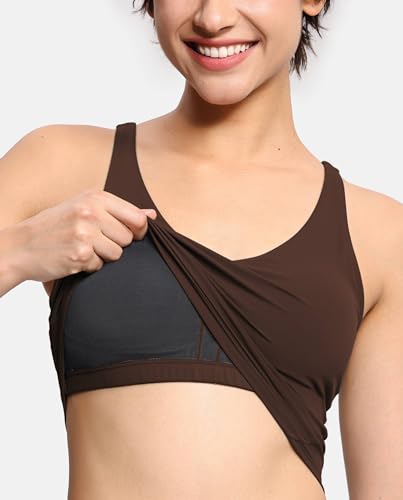 Image of THE GYM PEOPLE Womens' Sports Bra Longline Wirefree Padded with Medium Support
