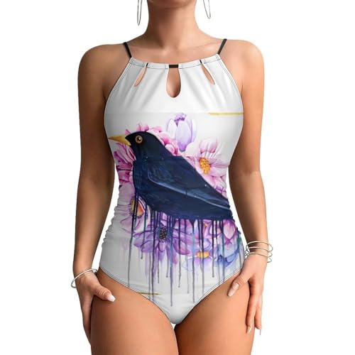 Maillot de bain une pièce fleurs et oiseaux : la solution ventre plat pour retrouver confiance