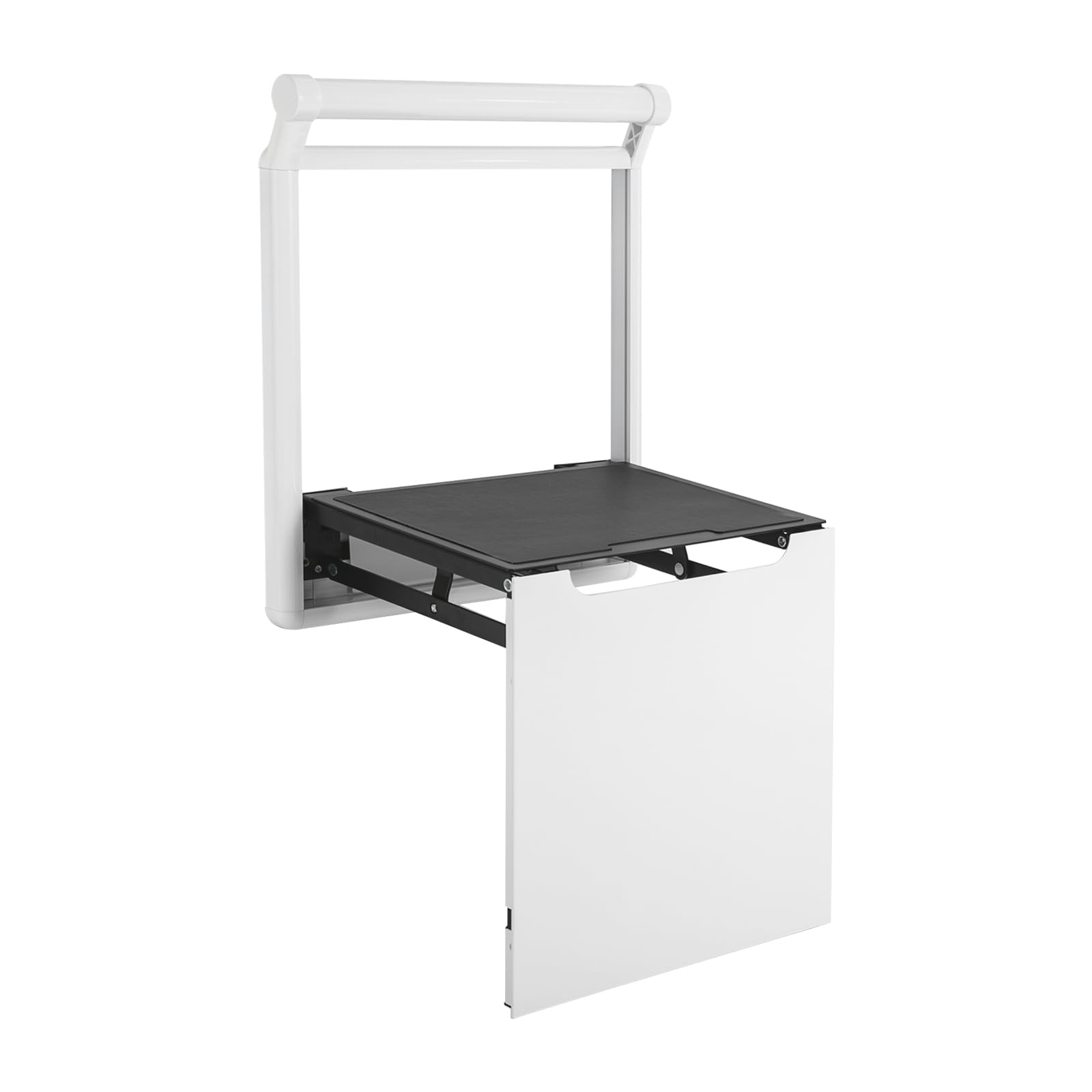 150kg Duschsitz Klappbar Wandmontage Duschklappsitz Dusche Badestuhl Duschhocker-Hocker Duschstuhl Eingangsbereiche Klappstühle für Senioren (Weiß)