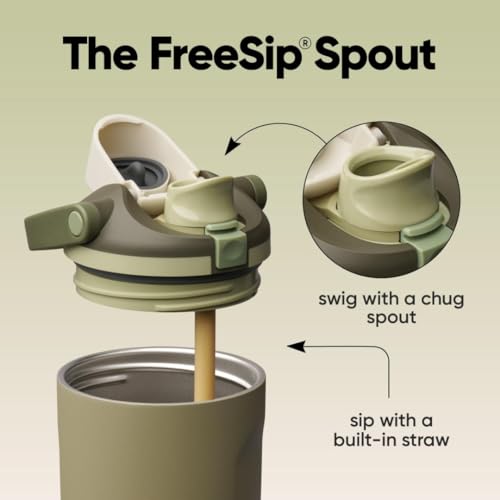 Image of Owala FreeSip Sway Insulated Stainless Steel Water Bottle with Two-Way Spout, Built-In Straw and Bucket Handle, Made for Travel, School, and Sports, 40oz, BPA Free, Leak Proof, Off Road