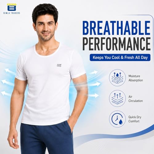 Image of Lux Cozi 100% Cotton Men Sleeveless Round Neck Vest - Modern White Baniyan for Men, Pack of 3