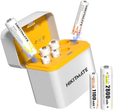 Rechargeable 4AA & 4AAA Batteries Ni-MH with 8-Slot Smart Charger - High-Capacity Combo for Home Office, Remote Controls, Toys - Ready to Use