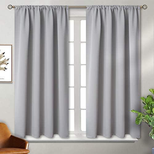 BGment Rideaux occultants à Passants 2 Panneaux, Gris Clair, 42W x 45L