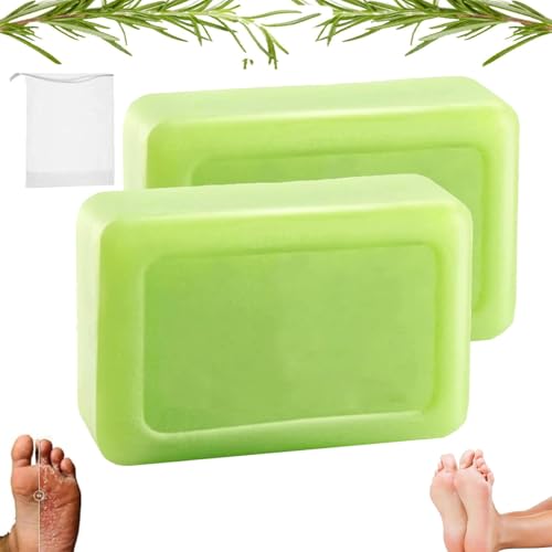 Jabón en barra Relief, rutina natural a base de hierbas para los pies, jabones naturales para pies y cuerpo, control de olores y limpieza refrescante diaria (2pcs)
