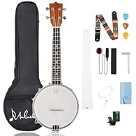 ♪【Portable Size】 - The 23-inch banjolele is perfect for musical travel. Lightweight, suitable for parties, courses, etc. The mini banjo is easy to use, and very suitable for beginners ♪ 【Polyester Drum Skin】 - The drumskin of Mulucky banjolele is mad...