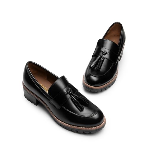 Image of DREAM PAIRS Women's Chunky Loafers Business Casual Shoes