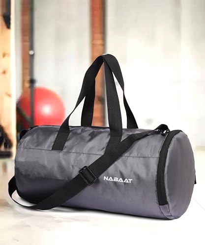 Image of NABAAT EliteFit Classic Gym Bag for Men & Women Sports Bag /Kit Bag with Separate Shoe Compartment (Grey, GMB-GR-8)