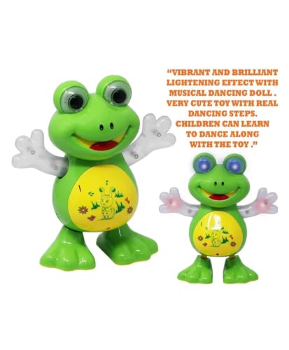 Image of LED Flashing Light and Music Toys for Kids 1+ to 5+ Year | Babies Real Actions Best Birthday Christmas Gift Indoor Fun Activities (Frog)