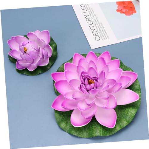 Lotus flottant artificiel violet haute densité pour décoration d'eau et étang extérieur