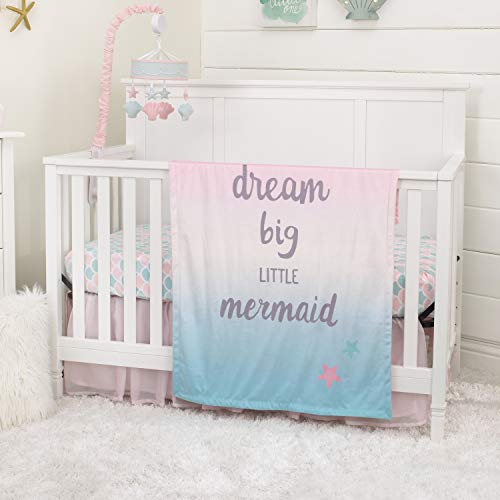 Image of NoJo Sugar Reef Mermaid Super Soft Ombre Baby Blanket, 30x40 Inch (Pack of 1)