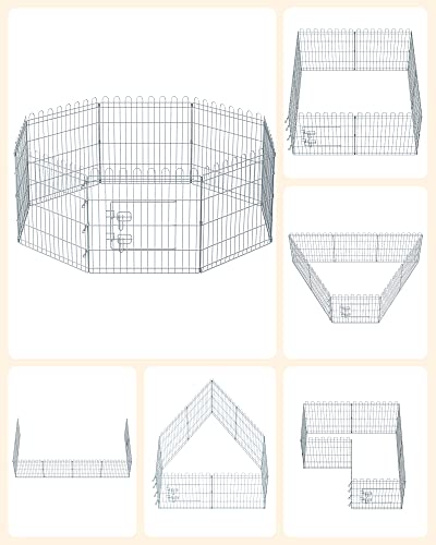 Feandrea Freilaufgehege Kaninchen, faltbar, transportabel, silbern PPK001W01