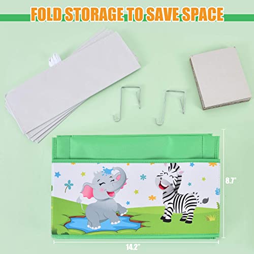 Jungle Animal Over The Door Hanging Organizer - 4 Clear Window Pockets Wall Mount Hanging Organizer Nursery Behind Door Hanger Storage For Baby Kids Gifts Toys Diaper Closet Organization Bedroom Decor #TOP6