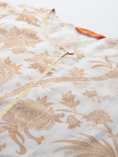 Image of INDO ERA Women's Cotton Straight Fit Printed Straight Kurta (KT0WH10061)