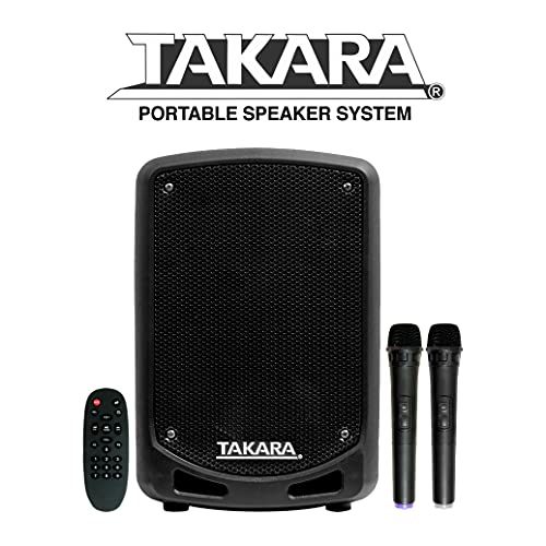 Takara T-7106 a Karaoke Speaker 6.5 Inch Portable Multimedia Bluetooth, with Recording, USB, PA System with 2 Wireless Mic, FM. 8 41zt+WUdZ3S