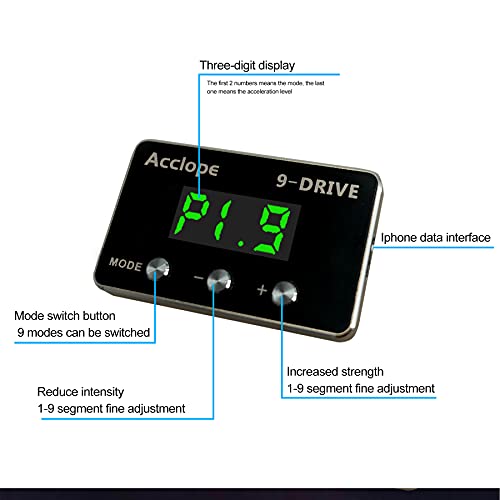Throttle Response Controller, 9 Drive 9-Mode Electronic Throttle Controller Universal Fit for Dodge RAM Jeep Maseratti Chrysler
