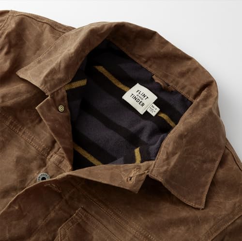 Image of Huckberry Flint and Tinder Men's Flannel-Lined Waxed Trucker Jacket