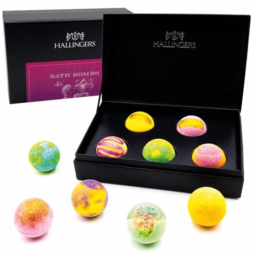 Hallingers Luxury Bath Bombs - Juego de 5 bombas de baño con 5 bombas de baño, listo y listo como regalo (juego), ideas de regalo de Navidad y regalos calendario de Adviento | Felicitaciones Glüc