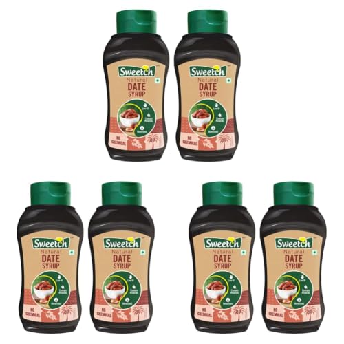 Image of Sweetch Dates Syrup | Pure Natural Sweetener | No Added Sugar or Preservatives | Ideal for Milk, Cookies, Milkshakes, Pancakes, Muffins & Toppings | Convenient Squeeze Bottle (400 gm, Pack of 6)