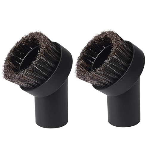 HCJspring 2PCS Black Round Vacuum Brush 1.25' Horse Hair Dust Brush 1 1/4' Vacuum Cleaner Duster...