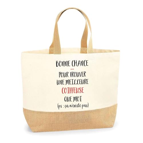 Sac cabas coton et toile de jute grand format pour plage et courses