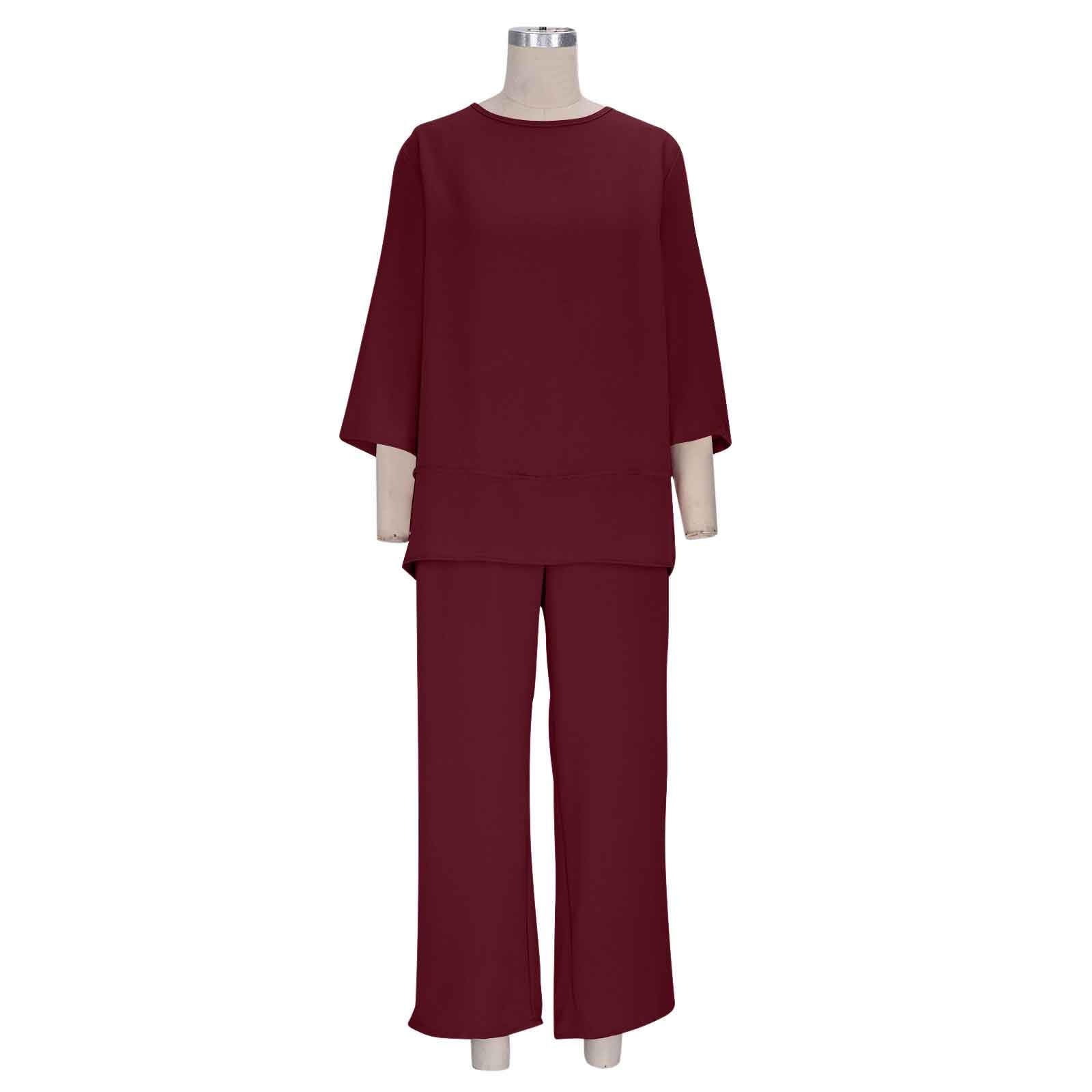 Ensemble Lin Pour Femme Eté Chic Chemise Lin Femme Manches Courtes Et Col Round Et Pantalon Large Deux Pièces Loungewear Set Ample Fluide Vetement Femmes Ete 2 Pièces Sets