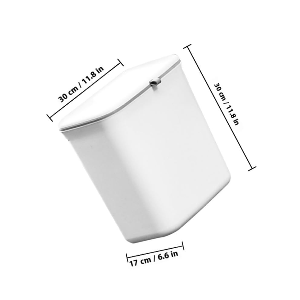 Bote de basura rectangular con tapa para cocina color blanco miniatura 2