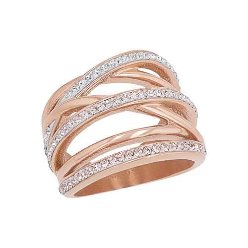 s.Oliver Ring Edelstahl Damen Ringe, mit Kristall, Apricot, Kommt in...
