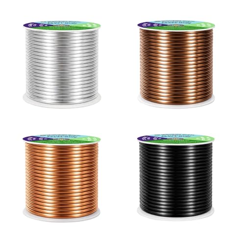 Image of Mandala Crafts 12 Gauge Anodized Aluminum Craft Wire for Jewelry Making - 240 FT Colored Flexible Neutral Combo Wire - Bendable for Bonsai Armature Crafting Sculpting