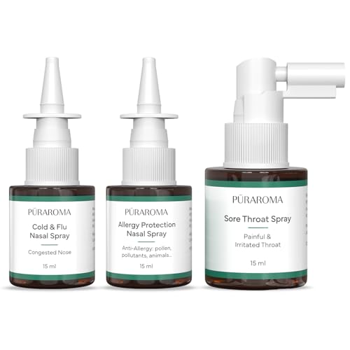 Image of Allergy, Cold & Throat Relief Trio - 3 x 15ml Nasal & Throat Sprays | Natural Allergy Protection, Decongestant & Sore Throat Soothing Care | Non-Drowsy & Non-Addictive | EU Made