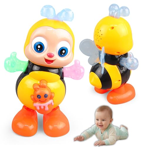 Dancing Bee Toy with Music & LED Lights - Chiquitita Interactive Walking Toy for Toddlers Juguete de Abeja Bailarina para Nios Sensory Learning Gift for Boys Girls 1 2 3+ (Bee)