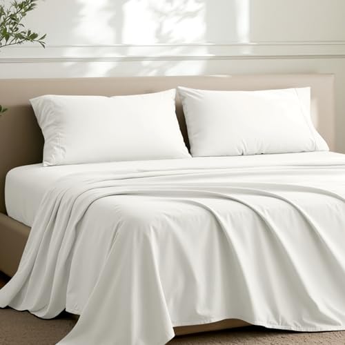 Image of Bare Home Microfiber Pillow Cases - Standard Size Set of 2 - Cooling Pillowcases - Double Brushed - Easy Care - Envelope Closure (Standard Pillowcase Set of 2, Cream)