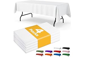 White Plastic Rectangle Table Cloth | Table Covers for 6 foot tables disposable