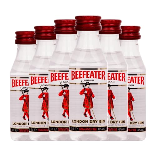 Ginebra Beefeater Botellín Miniatura 5 cl (Caja de 6 Botellín Miniatura de 5 cl)