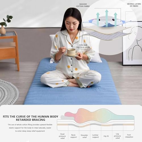 Matelas de sol – Futon japonais portable, matelas de couchage enroulable super doux pour dortoir et voyage, et solution de sommeil confortable