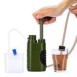 ➤ 【Kit de supervivencia al aire libre】: el limpiador de agua bombeado filtra hasta 4000 galones de agua contaminada sin yodo, cloro u otros productos químicos. Las impurezas y los olores se eliminan eficazmente del agua natural. También se puede beber en la naturaleza.