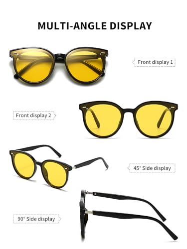 Small Round Classic Polarized Sunglasses for Women Men Vintage Style4