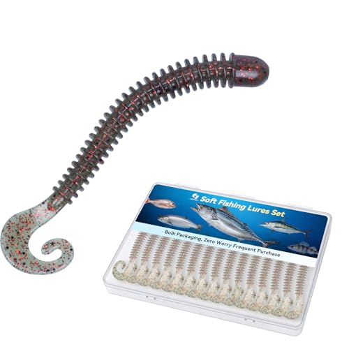 Image of Clearance Bionics-Designed Durable Soft Plastic Fishing Lures Kit with Bonus Accessories, 3 /4 /5 /6 Inch, 9-Type Lifelike Swimbaits in One Gear Set Included Tackle Box for Bass