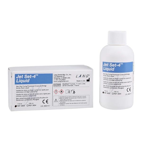 Lang Dental 3803 Jet Set-4 Temporary Material Acrylic Resin 4oz Liquid