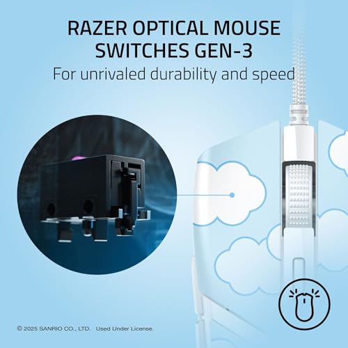 Image of Razer Cobra Wired Gaming Mouse: 58g Lightweight - Gen-3 Optical Switches - Chroma RGB Lighting Underglow - 8500 DPI Optical Sensor - 100% PTFE Mouse Feet - Speedflex Cable - Cinnamoroll Edition