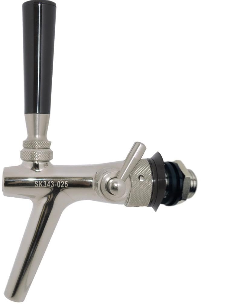 Edelstahl Kompensator-Schankhahn mit Schaumtaste Gewindelänge 35mm Gewinde P3500