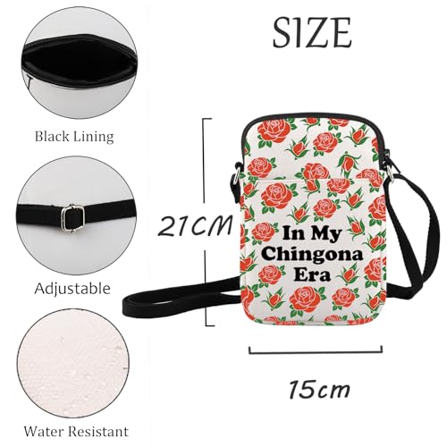 JXGZSO Funny Mexican Gift Mexican Roses Crossbody Bag Mexico Lover Gift In My Mexican Era Shoulder Bag Mexican Gift2