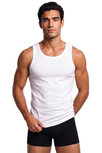 Image of Van Heusen Men's White Cotton Vest |100% Combed Cotton for extra softness | Moisture‑Wicking, Stay‑Fresh Tech, Label‑Free Comfort | Breathable | Ribbed Fabric |Doesn't lose shape |Regular Fit Sleeveless Innerwear Style | 10073