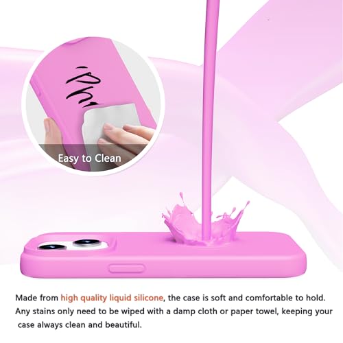 Image of iPhone 16 Pro Max Case Silicone,Soft Microfiber Lining(Plum Pink)