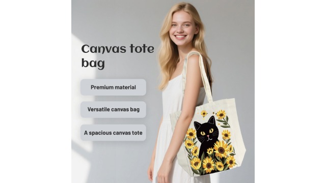 Bolso tote estético de lona SUNWISHA — bolso reutilizable espacioso para hombro, para mujeres, ideal para compras, trabajo, gimnasio y viajes miniatura 7